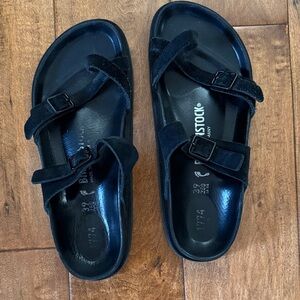 Birkenstock Mayari 1774 Black Suede & Leather Sandals @ Bergdorf Goodman